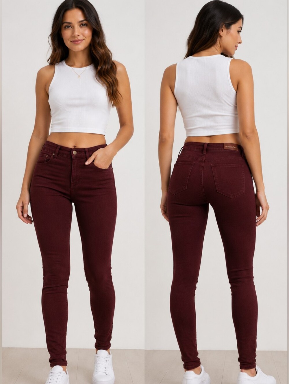 Artisan NY Maroon Stretch Skinny Denim Jeans Size 4